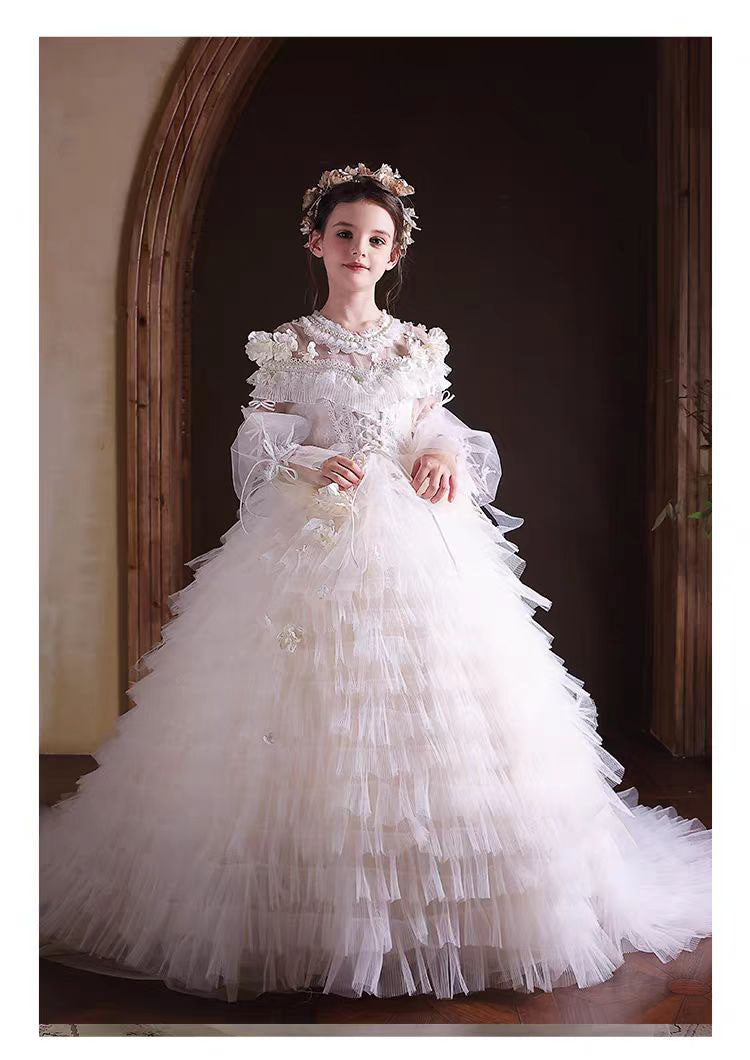 Chic Long Sleeve Princess Girl Dress for Birthday Party J302