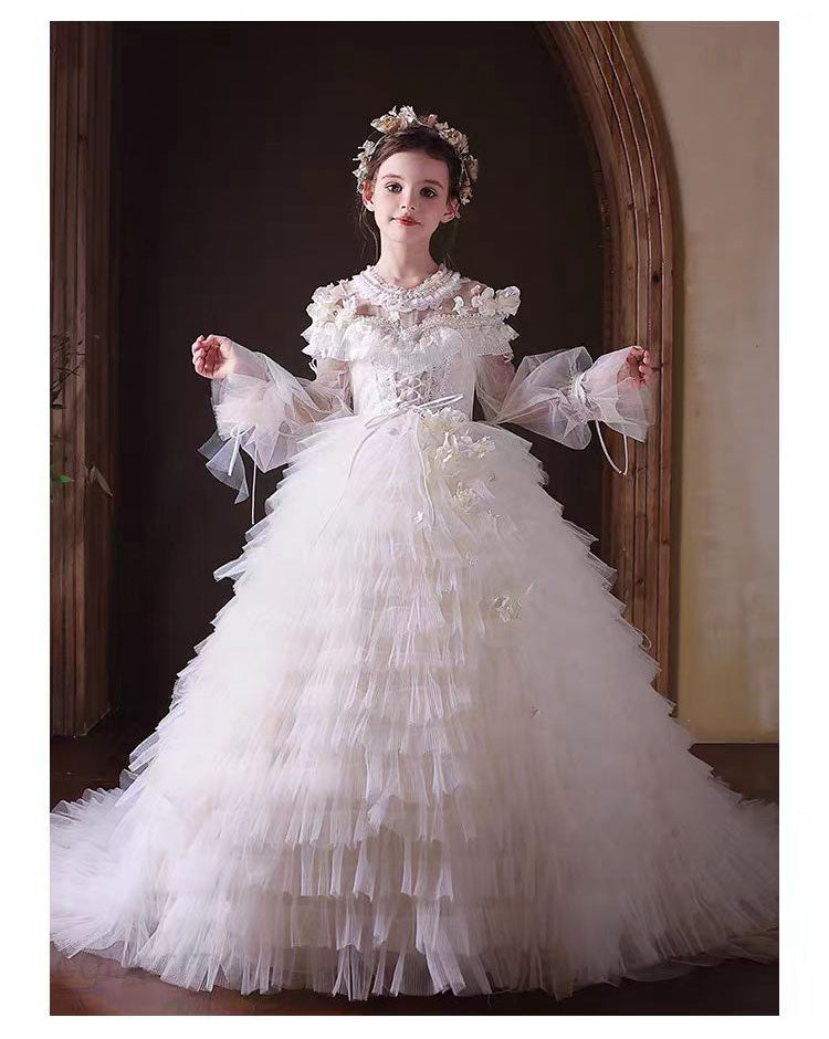 Chic Long Sleeve Princess Girl Dress for Birthday Party J302