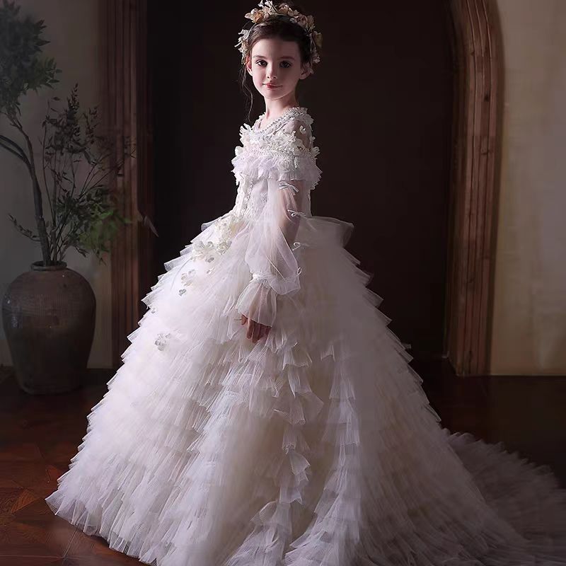 Chic Long Sleeve Princess Girl Dress for Birthday Party J302