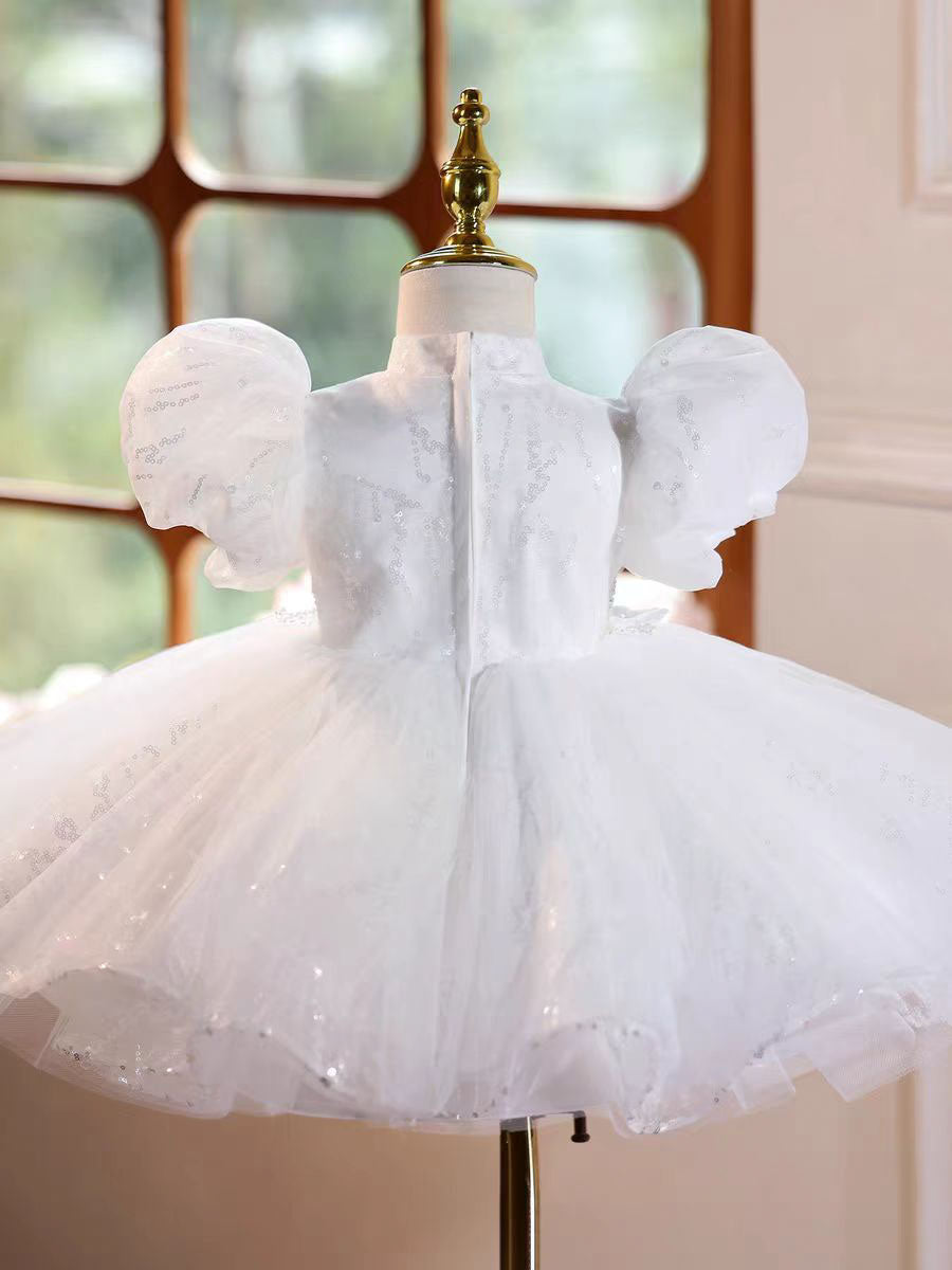 Classic White Flower Girl Dress for Wedding and Birthday D155