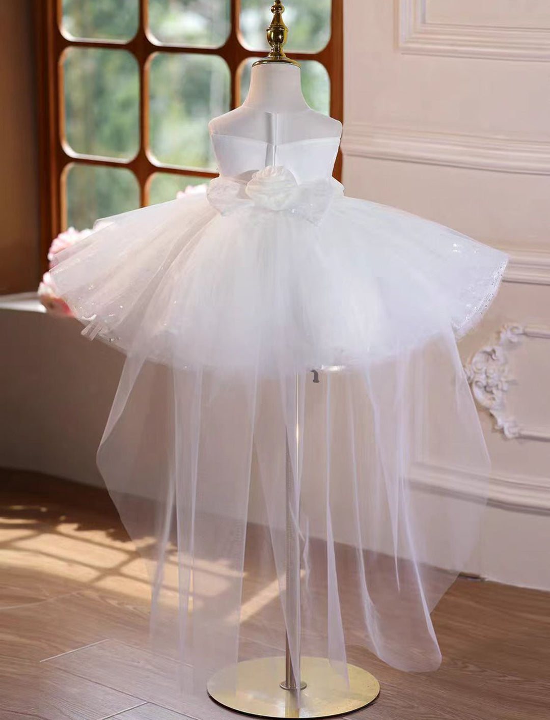 Charming White Flower Girl Dress for Birthday and Wedding Party J588