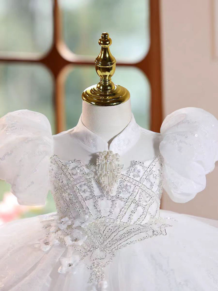 Classic White Flower Girl Dress for Wedding and Birthday D155