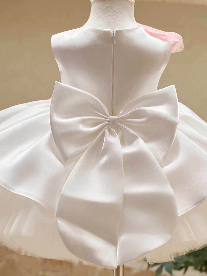 3D Sequin Floral Sleeveless Satin Girls Party Dress J509