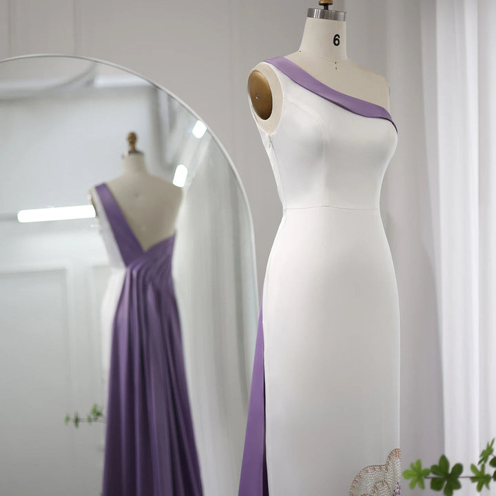 White Lilac Butterfly Luxury Evening Dresses SS475