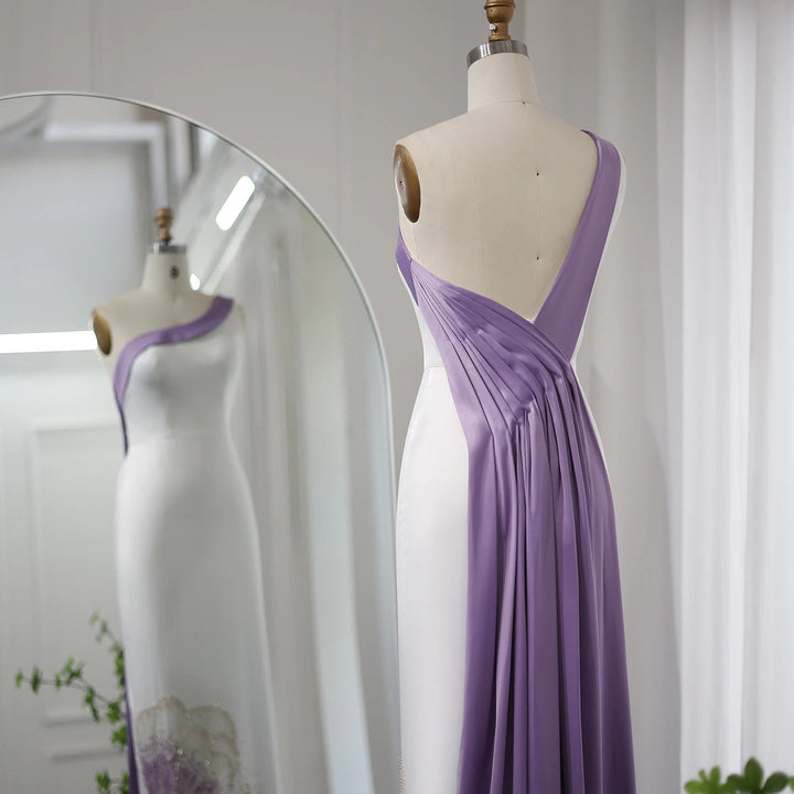 White Lilac Butterfly Luxury Evening Dresses SS475