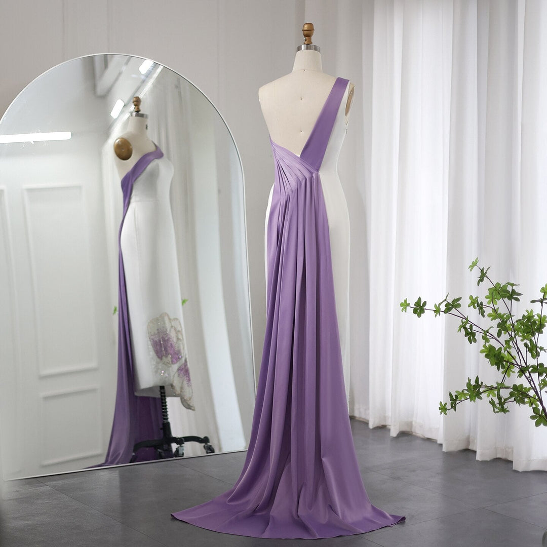 White Lilac Butterfly Luxury Evening Dresses SS475