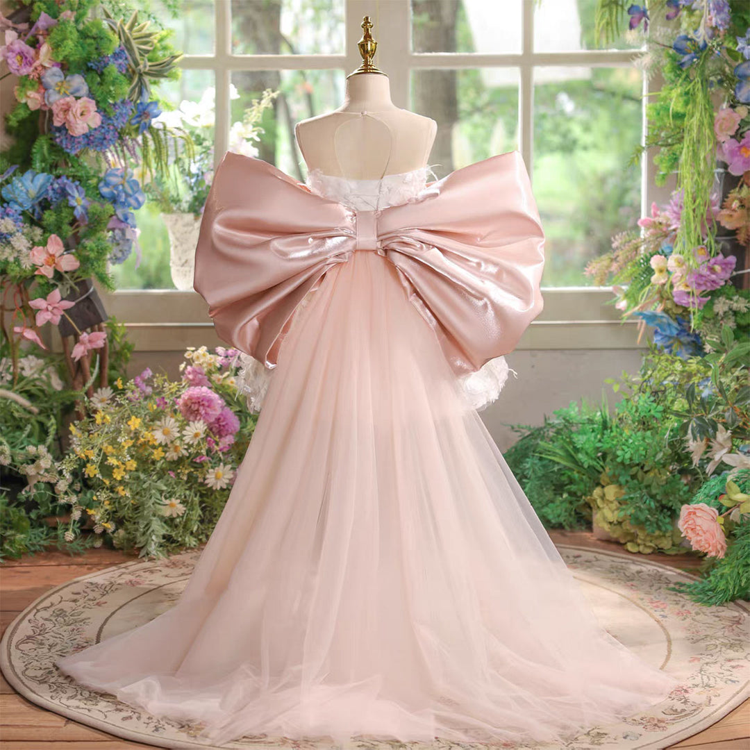Luxury Big Bow Princess Girl Dress for Birthday Party Prom J513