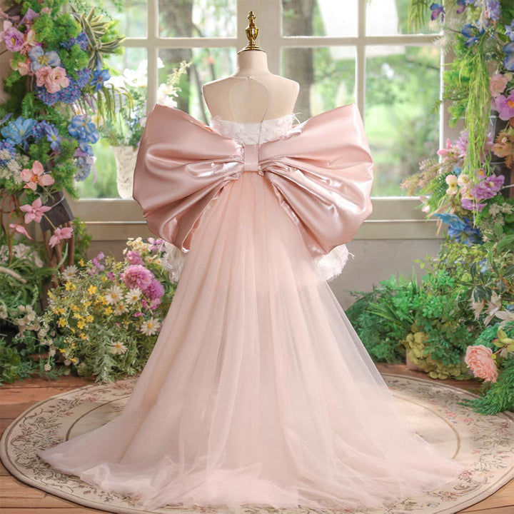Luxury Big Bow Princess Girl Dress for Birthday Party Prom J513