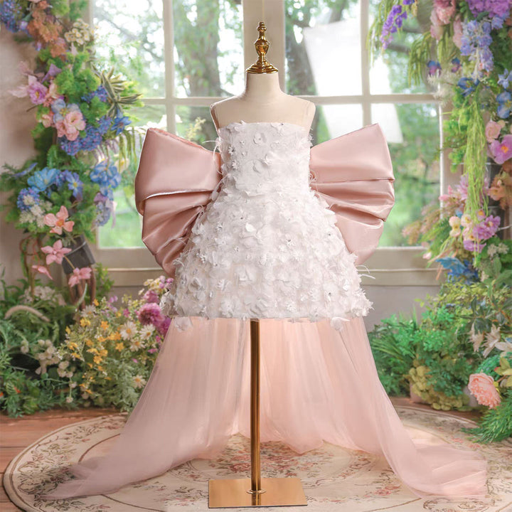 Luxury Big Bow Princess Girl Dress for Birthday Party Prom J513