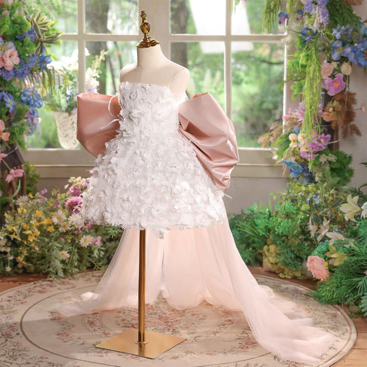 Luxury Big Bow Princess Girl Dress for Birthday Party Prom J513