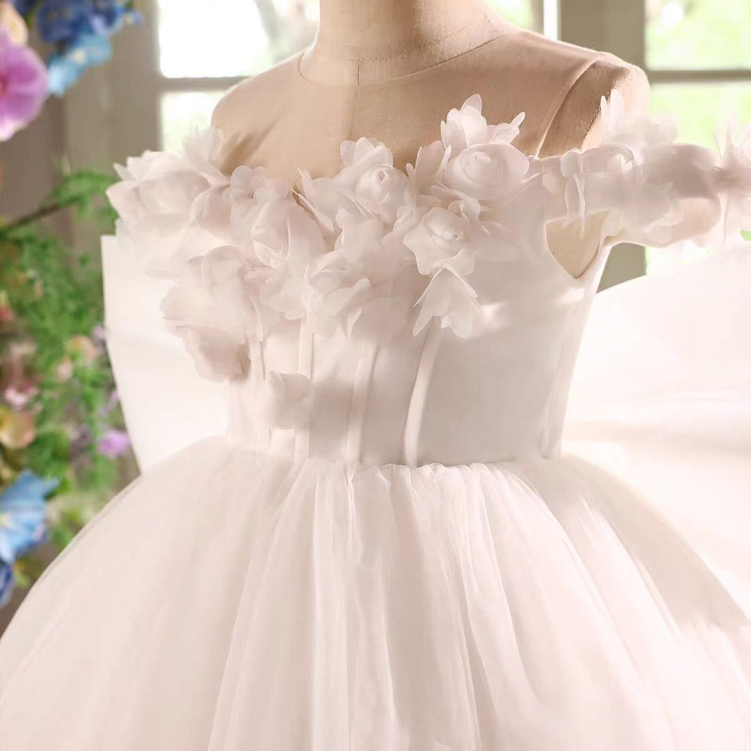 Elegant Off Shoulder Princess Girl Dress Birthday Pageant Gown D234