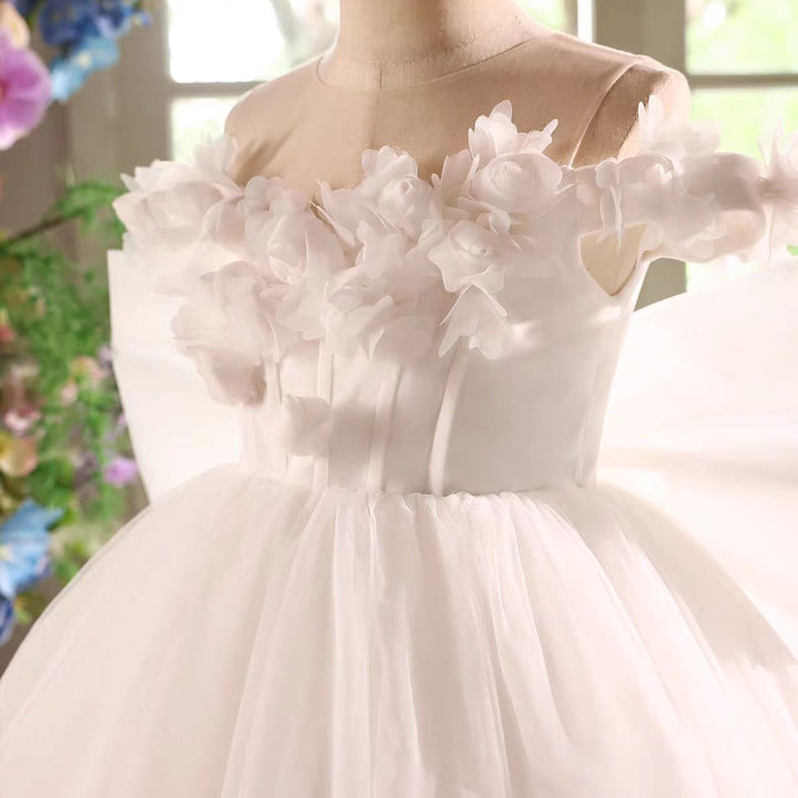 Elegant Off Shoulder Princess Girl Dress Birthday Pageant Gown D234