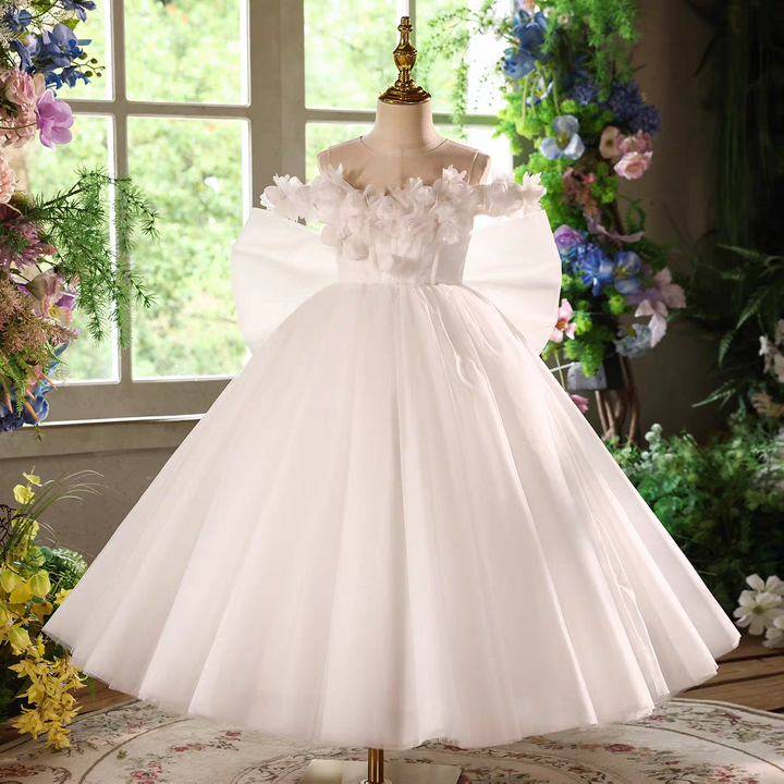 Elegant Off Shoulder Princess Girl Dress Birthday Pageant Gown D234