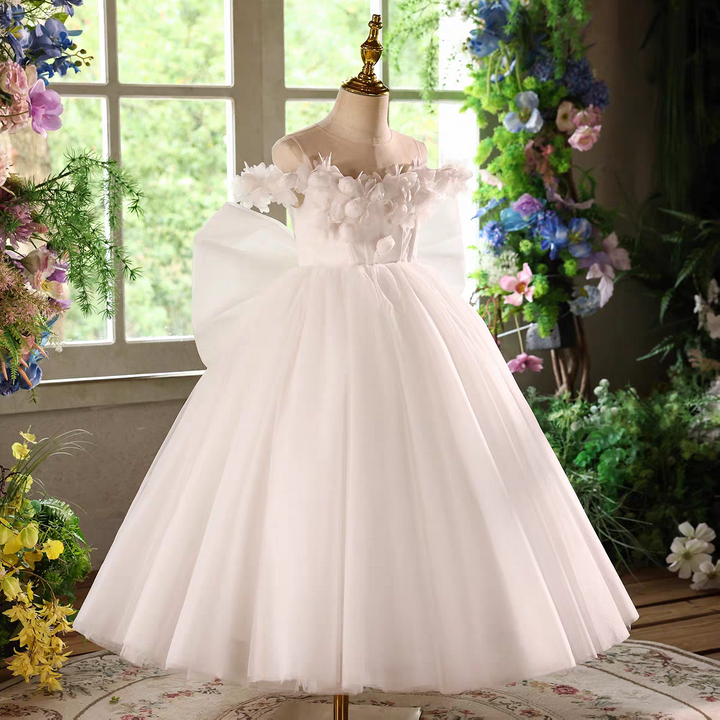 Elegant Off Shoulder Princess Girl Dress Birthday Pageant Gown D234