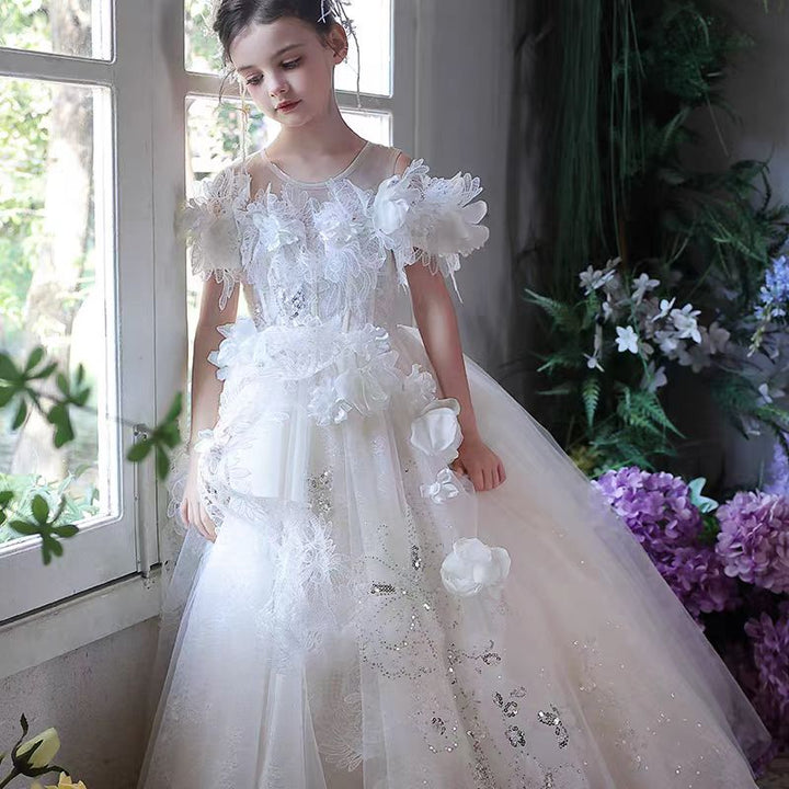 Charming Lace Princess Girl Gown for Special Occasions J303