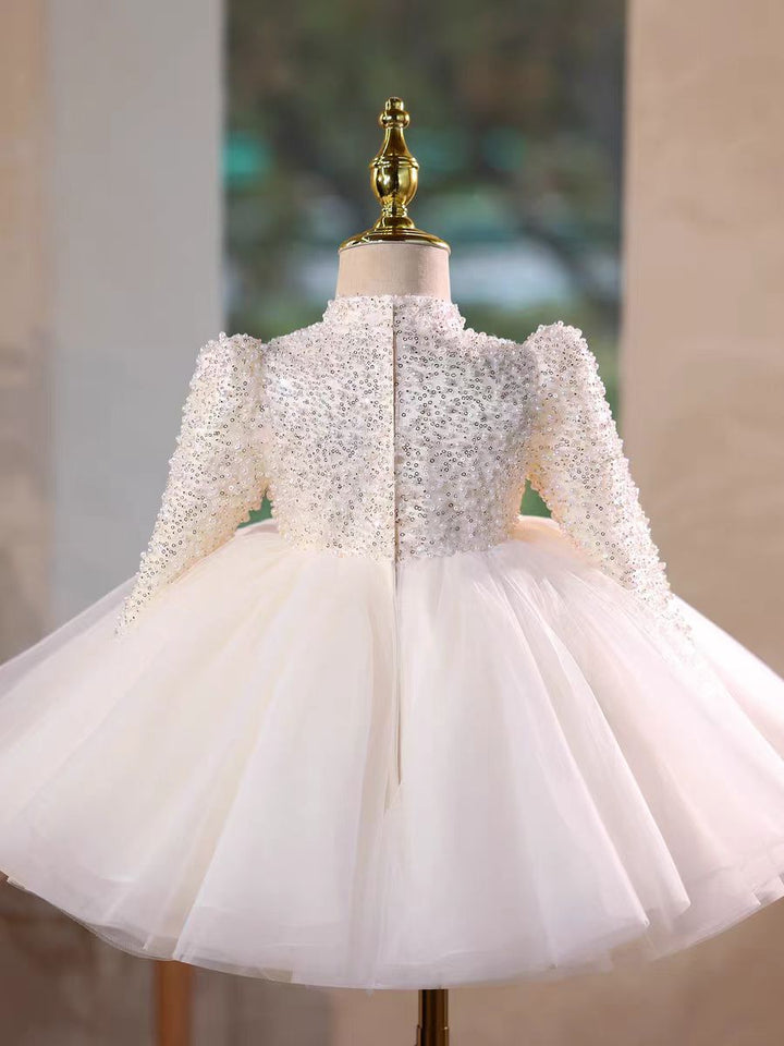 Elegant Pearl Princess Girl Dress for Birthday Party J716