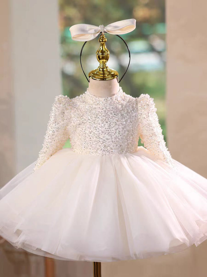Elegant Pearl Princess Girl Dress for Birthday Party J716