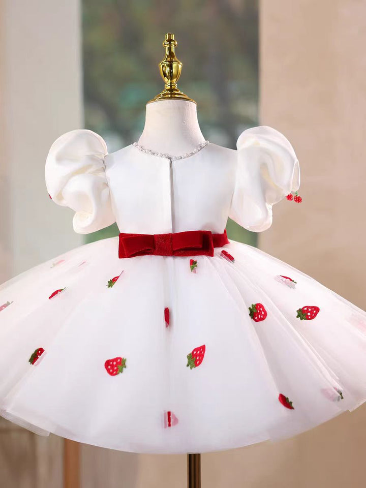 Red Puffy Sleeve Princess Dress for Girls Birthday Party D178