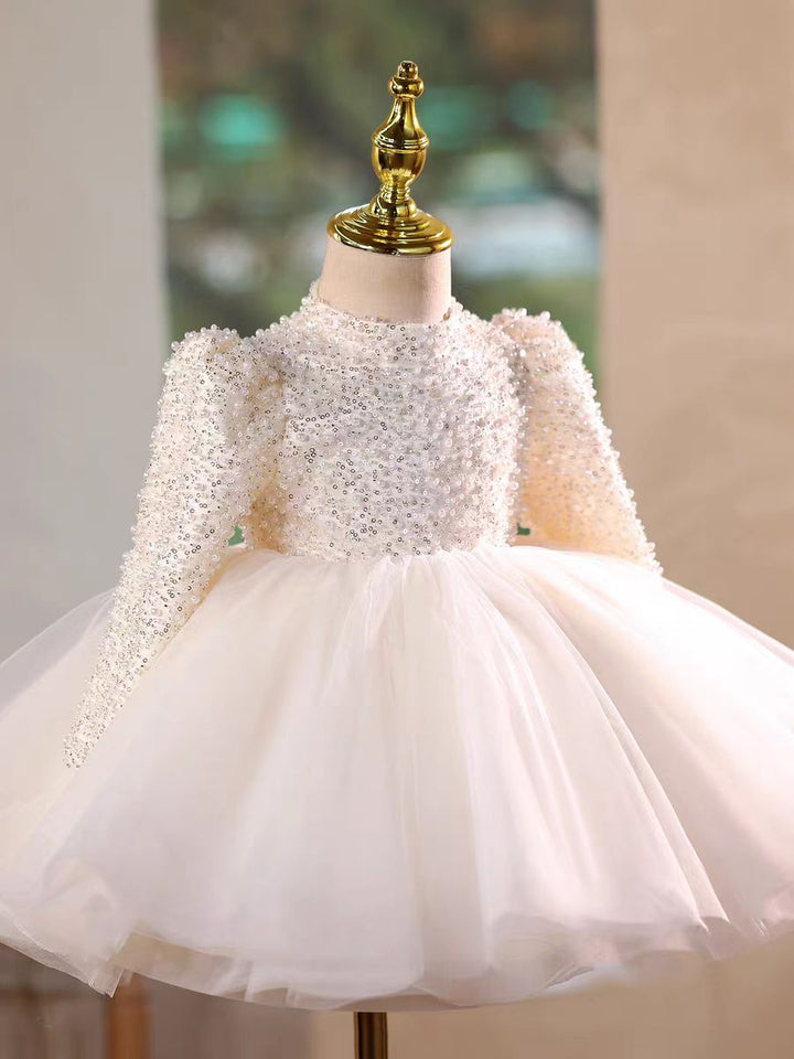 Elegant Pearl Princess Girl Dress for Birthday Party J716