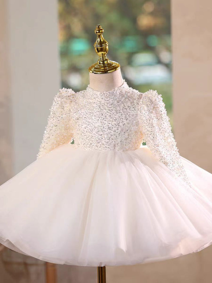 Elegant Pearl Princess Girl Dress for Birthday Party J716