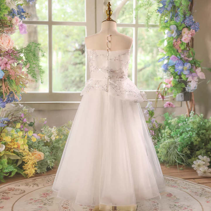 Charming White Princess Dress for Flower Girl Pageant D192
