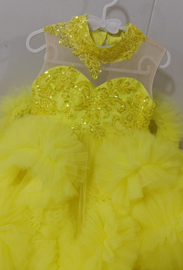 Princess Flowers Girl Dress with Kids Birthday Pageant Gown J512