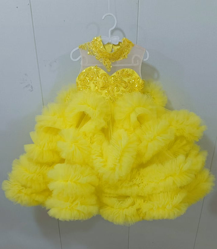 Princess Flowers Girl Dress with Kids Birthday Pageant Gown J512